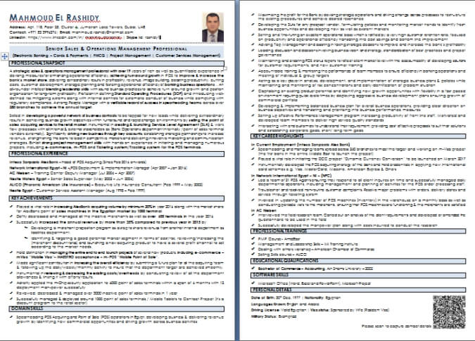 Dubai curriculum vitae english